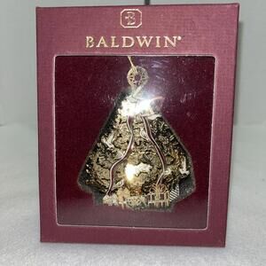 Vintage Baldwin Christmas Ornament in Box Elegant Christmas Tree 3.5”